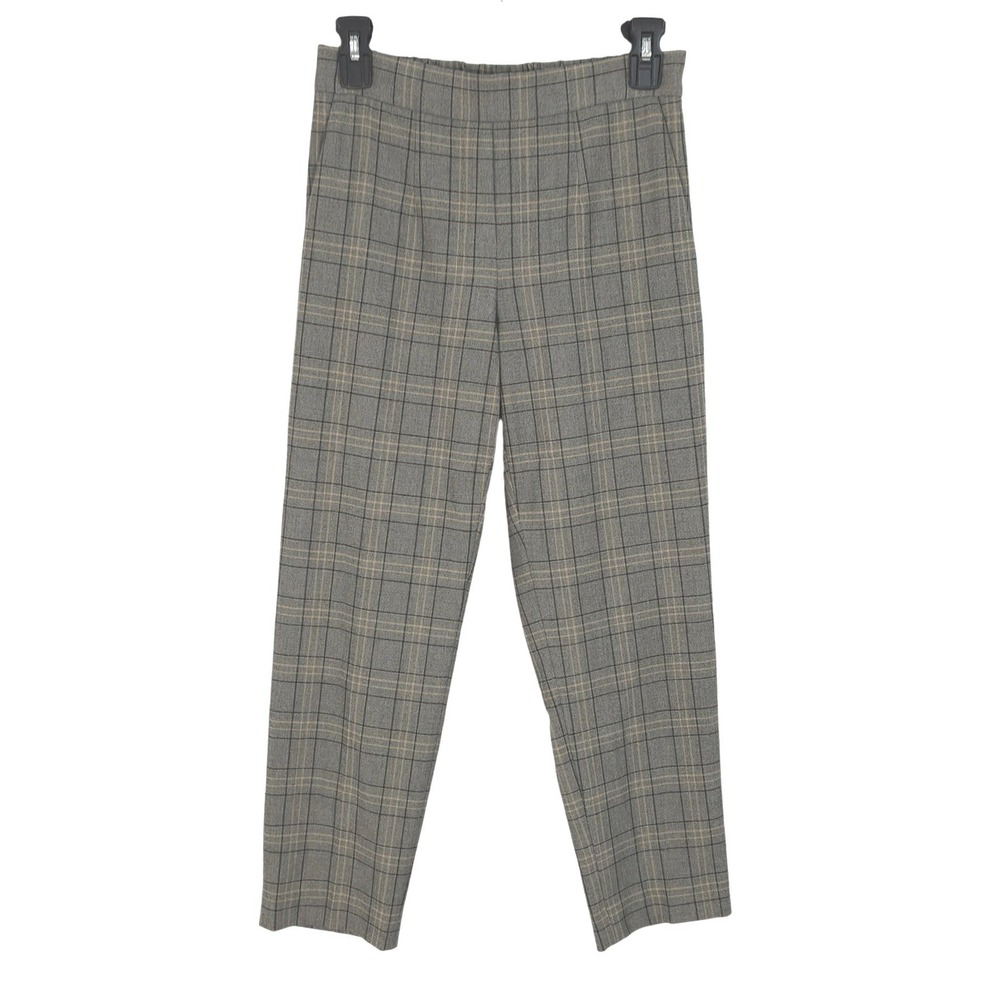 Aritzia Babaton Conan Pants Size 2 Cropped Tapered Glen Plaid Pull On Pockets